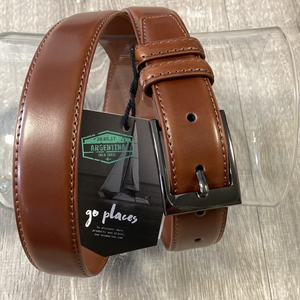 Mio Marino Leather Classy Prong Buckle Belt